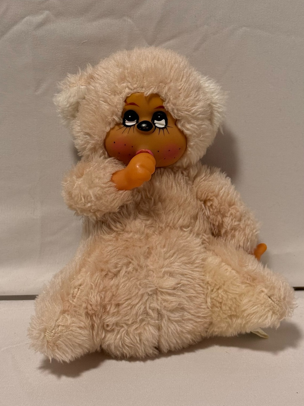 Vintage Cuddle Wit Bear Plush Rubber Face Thumb Sucker Toy 1980s 9"